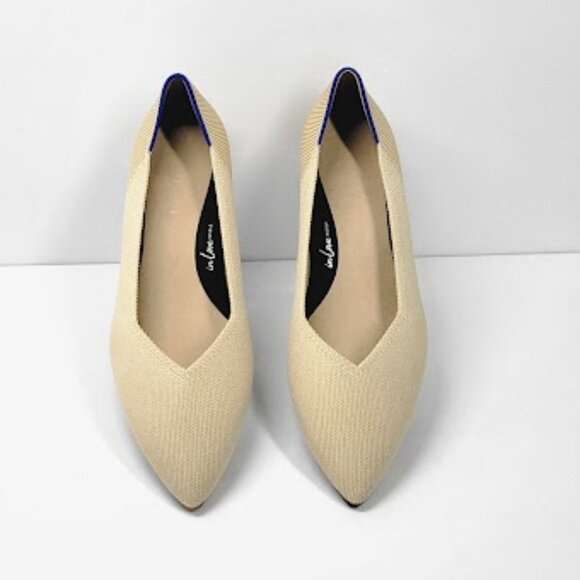 ROTHY'S WOMEN'S the high point sandstone & bluepointed toe shoe Size 9  NEW - Picture 2 of 8